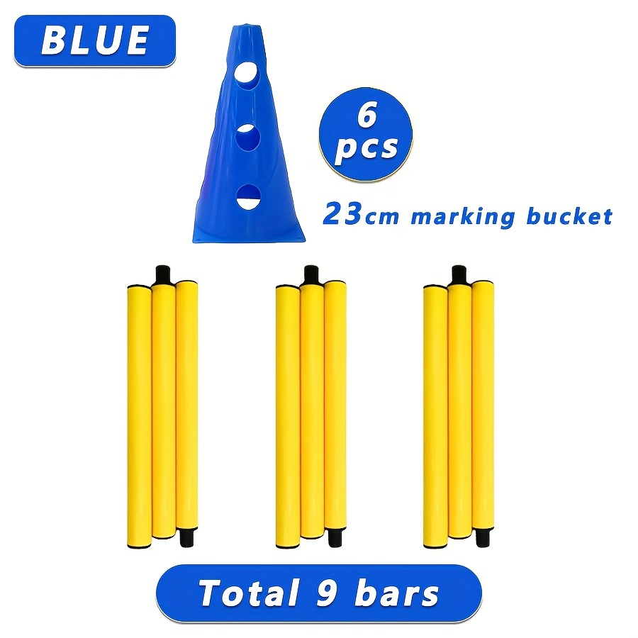 E-shop 6 oder 10 perforierte Schild-Eimer mit 23 cm und 9 oder 15 abnehmbare Aufbewahrungsschildstangen, Hunde-Springstangen, -Kegel und