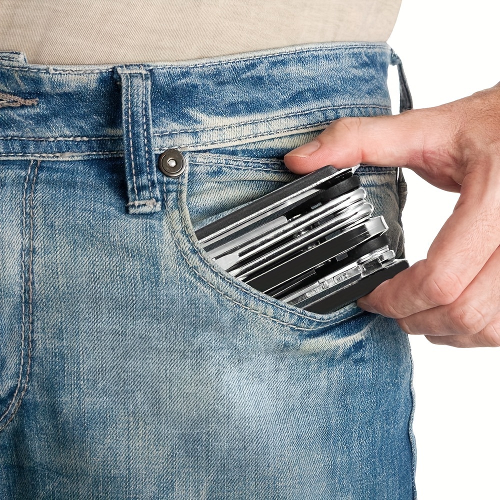 16 in one multi functional folding bike repair tool set durable carbon steel material compact and portable road and essential for cyclists and bike enthusiasts Product details 5