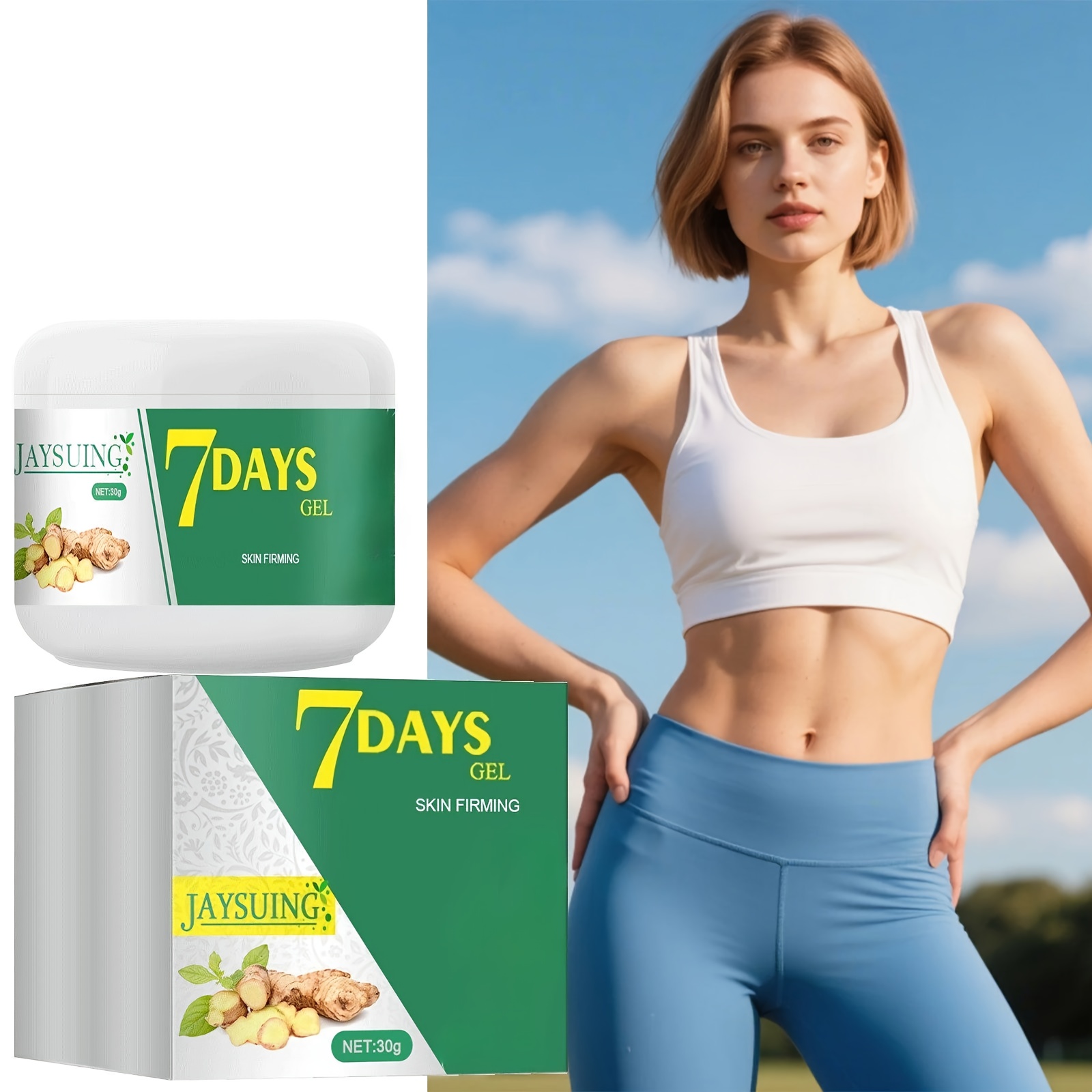 7-Day Ginger Root Firming Body Gel - A Body Lotion That Tightens Skin, Ideal for The Abdomen, Chest, Inner Thighs, And Buttocks. It Is for Both Men And Women, Absorbs Quickly, And Is Suitable for All Skin Types, Making It Perfect for Daily Skincare