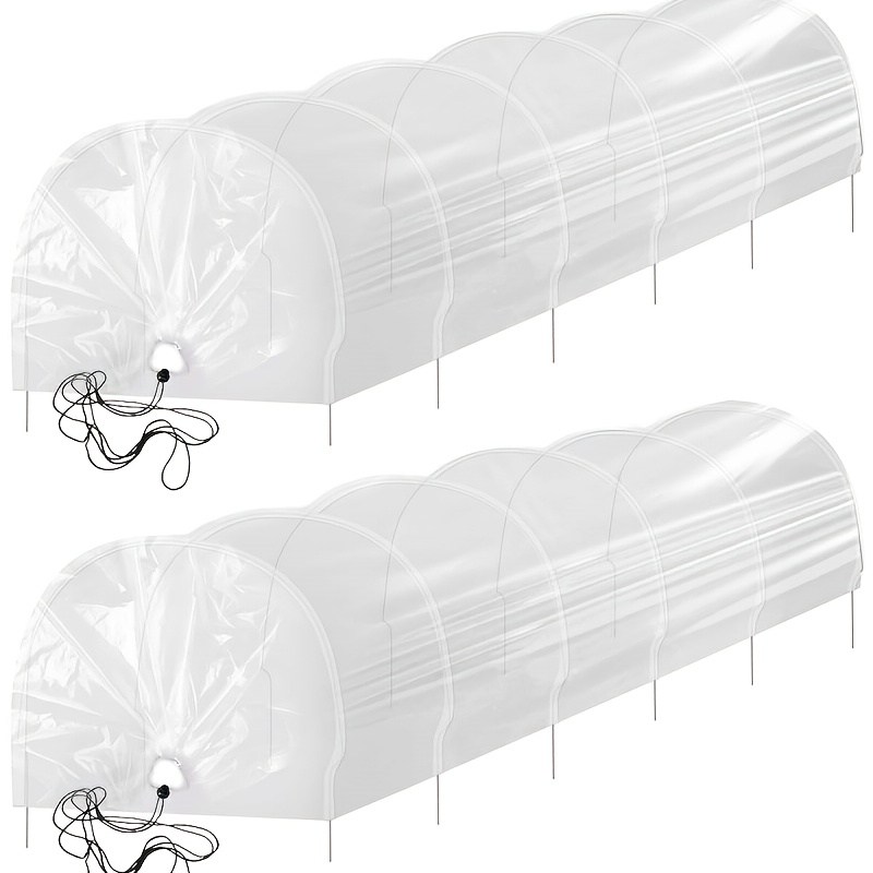 TEMU Mini tunnel de serre, abri de tunnel de cloche pour jardin extérieur avec de jardin et plates-bandes surélevées, kit de serre extérieure,