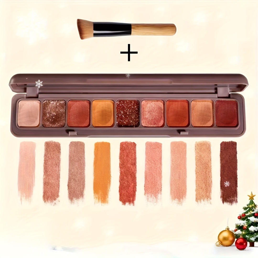 TEMU 9 Colors Eyeshadow Makeup Gift Box Mascara Eyeshadow Brush Eyeliner Eyebrow Pencil Combo Set Makeup Tools For Beginners The Perfect Christmas