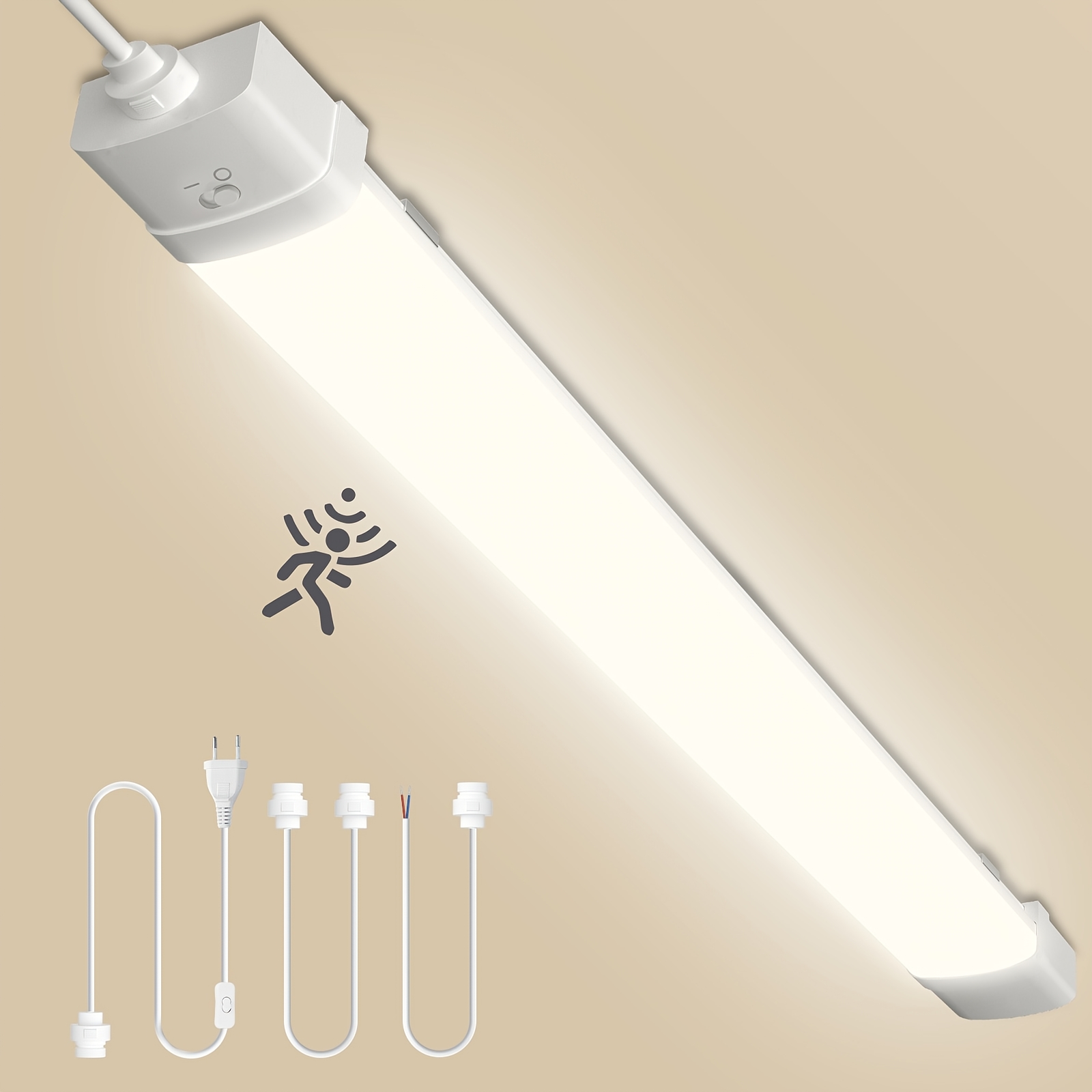 [with Motion Sensor] 40w Led Purification Light, 115cm, 3000k Warm White Light | 2pcs, | -free Eye Protection | Energy And