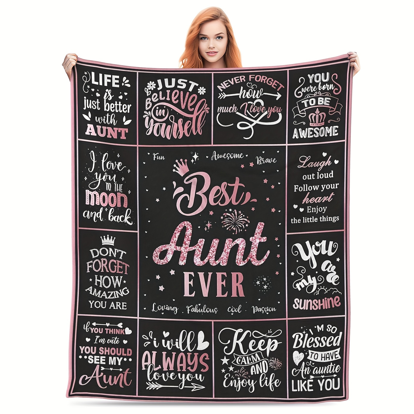 

1 Pc Aunt Gifts Blanket 80"x60", Gifts For Aunt, Aunt Gifts From Niece Nephew, Best Aunt Ever Gifts, Aunt Birthday Gifts, Birthday Gifts For Aunt, Aunt Gifts Ideas
