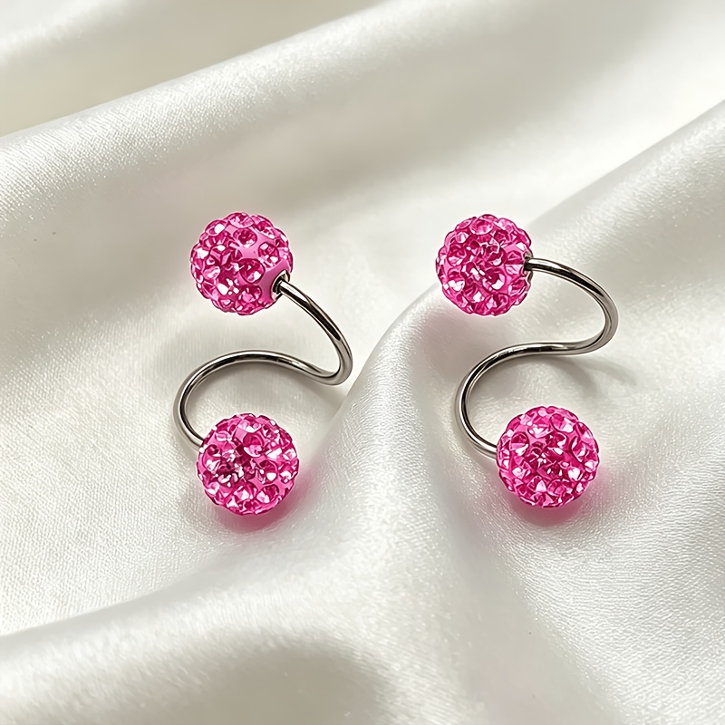 Women's 304 Stainless Steel Rhinestone Sparkly Stud Earrings