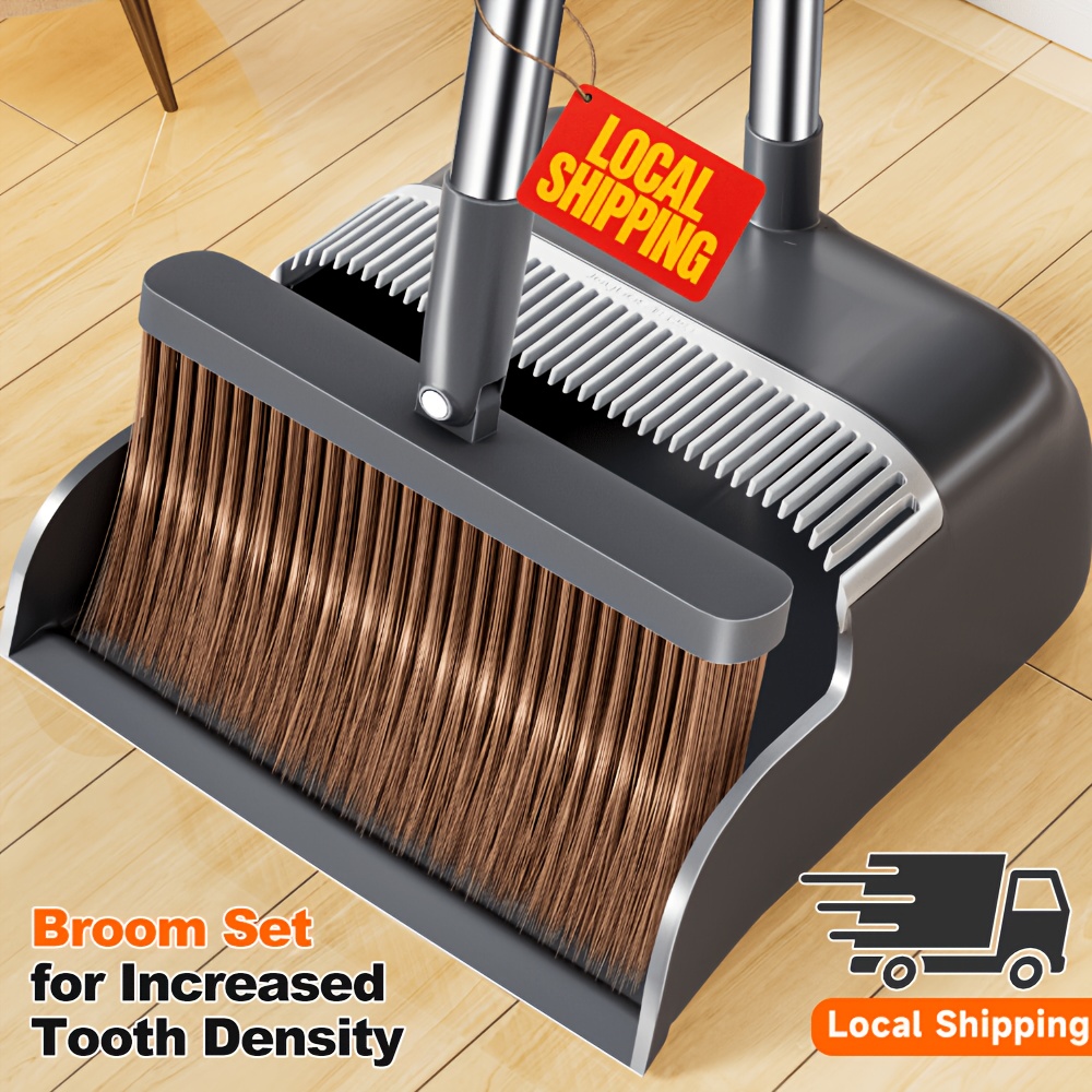 OYBOS Broom and Dustpan Set with Long Handle – Upgraded Indoor & Outdoor Sweeping Kit with Comb Teeth, Unflagged Bristles for Home, Kitchen, Office & Patio — Zaynora Luxury Marketplace