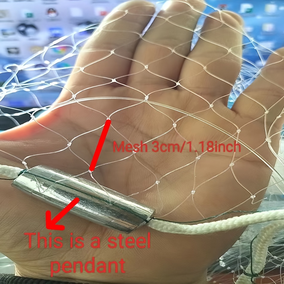 Upgraded American Hand Cast Net Easy Throw Fly Fishing Net 3.6/4.8M Fishing  Network Tool Small Mesh Strong Nylon Line +Sinker