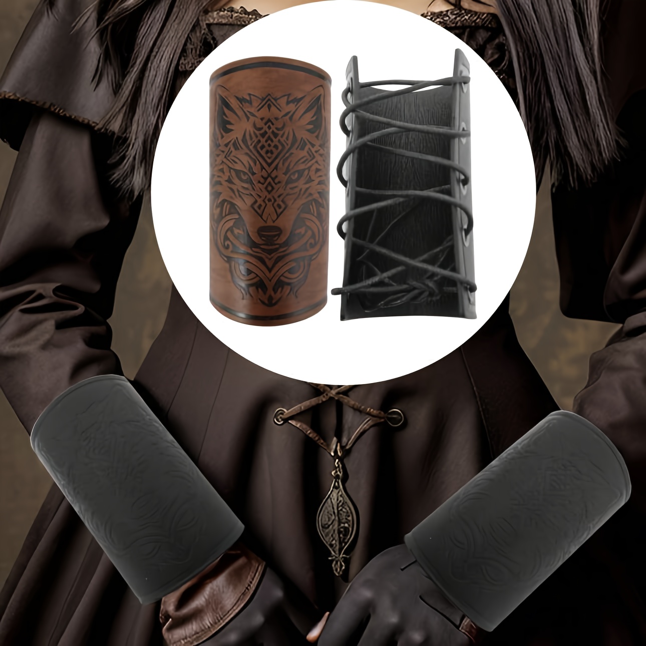 Foaincore 3 Pcs Halloween Adults Faux Leather Arm Guards Medieval Bracers  Viking Battle Knight Belt and Leather Single Shoulder Cover Cape Belt for  Cosplay Theme Party Brown, Brown : : Toys 