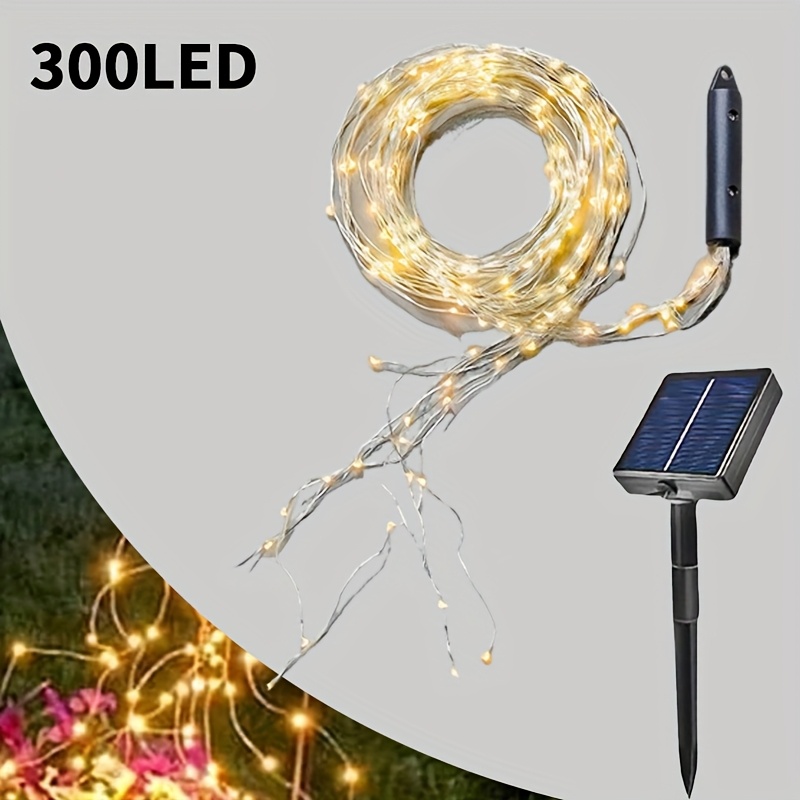 Image of Battery Garden Waterfall Light, Outdoor Light, 8 Flashing , 100/200/300leds, Soft Thread Diyed In Any Shape And In Any Position, Suitable For Plants, Flower Pots, Trees, Railings, Walls.