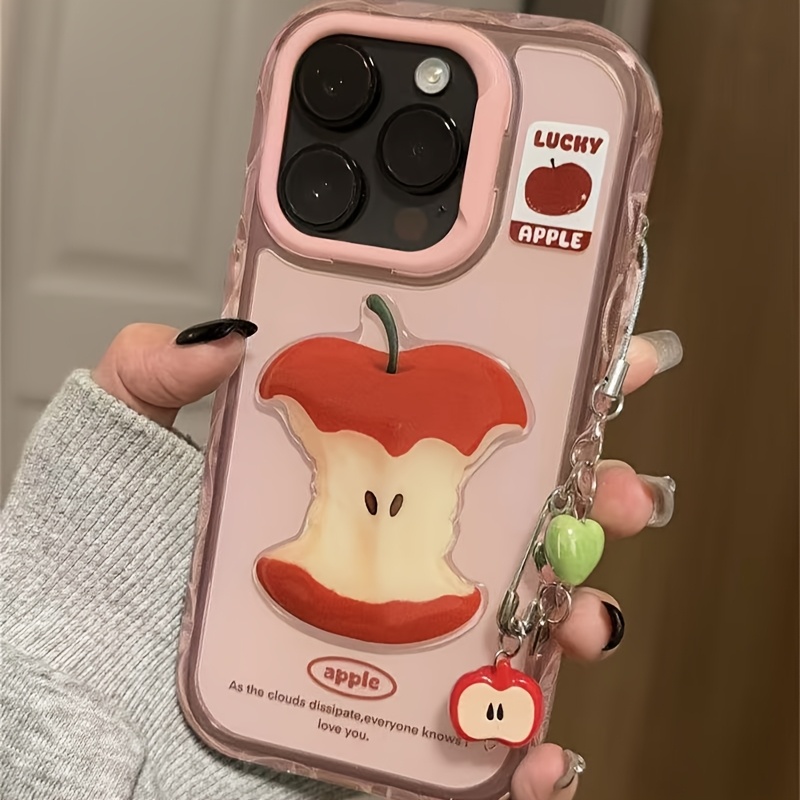TEMU Phone Case - Jelly Wave Patterned Phone Case With A Charm, Suitable For Iphone 11, 12, 13, 14, 15, And 16 Pro Max