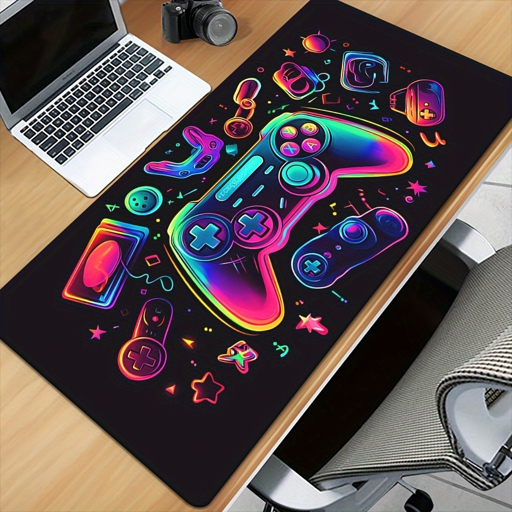 TEMU Tapis de souris 1 pièce avec motif de de jeu imprimé en HD pour bureau, tapis de souris XXL multifonctionnel, tapis de souris de jeu pour et