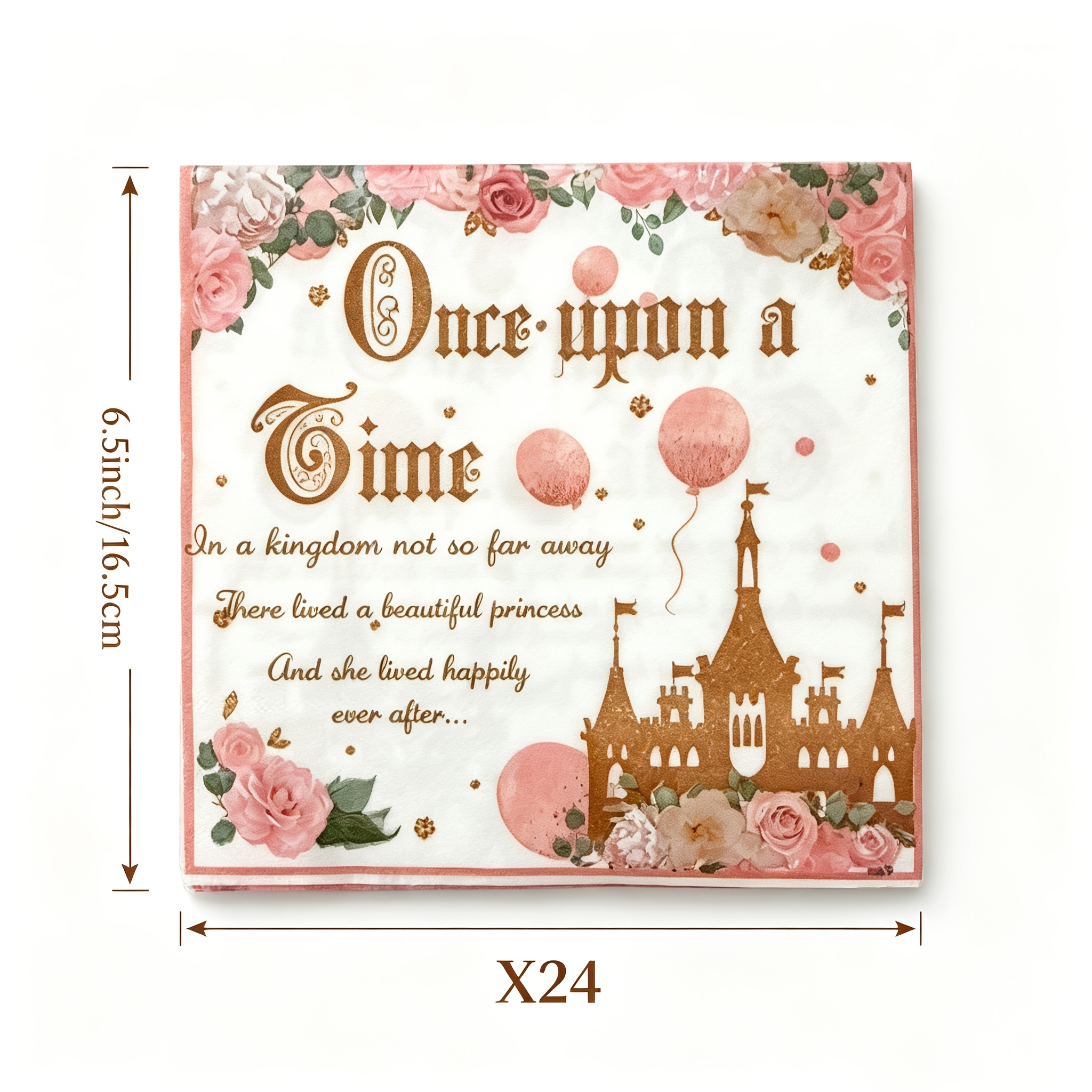 TEMU A Set Of 24pcs, Birthday-themed Castle-themed Party Disposable Paper Napkins, Non-laminated For Halloween、christmas
