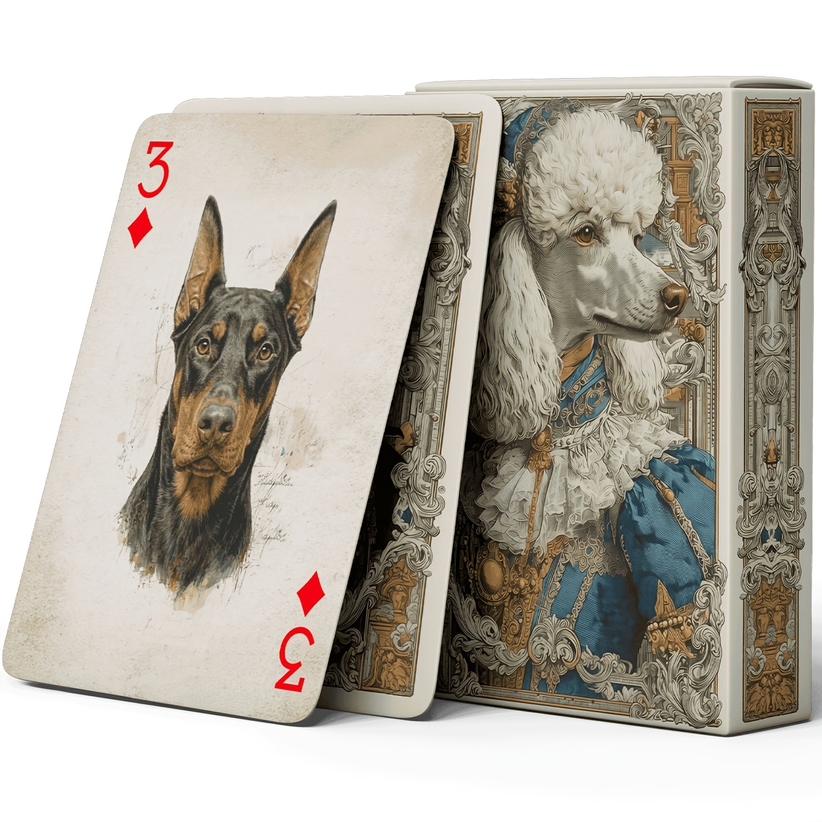 TEMU Jeu de cartes à sur le thème de la et de la protection des animaux de compagnie, 54 cartes avec illustrations uniques, style réaliste , taille