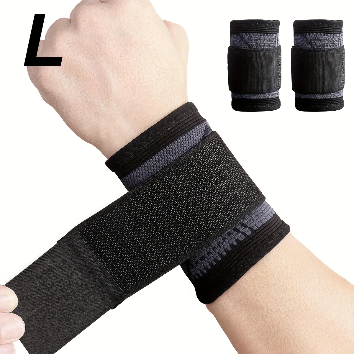 Image of 2pcs Adjustable Wrist Compression Strap & Wrist Brace For Fitness, Weightlifting, Wrist Care - Sport Wristband Wrist Support For