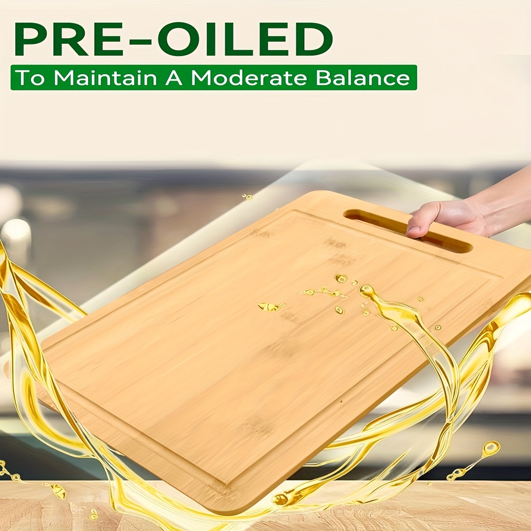 3/1pc Extra Large Kitchen Bamboo Cutting Board Set, Heavy Duty Cutting Board With Juice Grooves, Bamboo Cutting Board Set For Meat, Vegetables, Fruits. Gift For Mother'S Day. Father'S Day. Father Gift. Family And Friends. Essential Kitchen Tools.