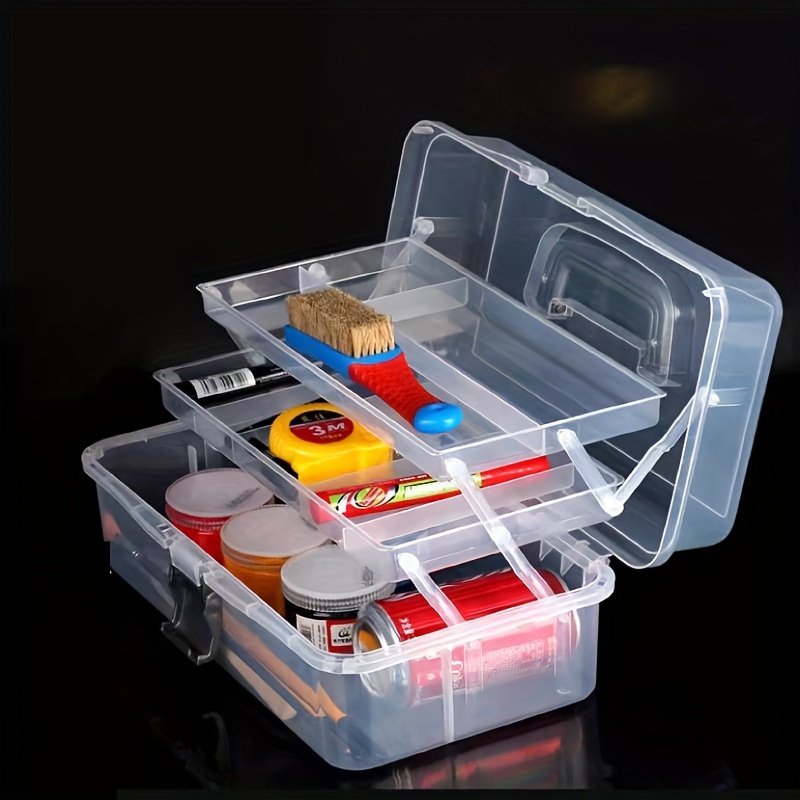

Portable Three-layer Transparent Storage Box, Suitable For Organizing Fishing Accessories, Multi-functional Bait Storage Box