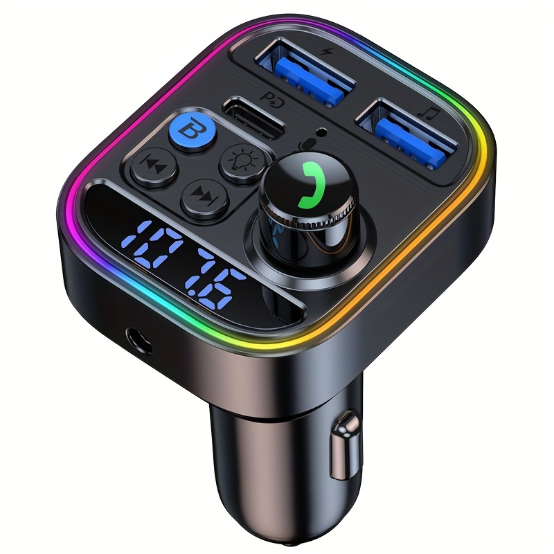 

Blue-tooth Fm Transmitter For Car Blue-tooth 5.3 Adapter Car Type C Pd30w Qc3.0 Supports Handsfree System For Car Supports Tf Card And Usb Stick