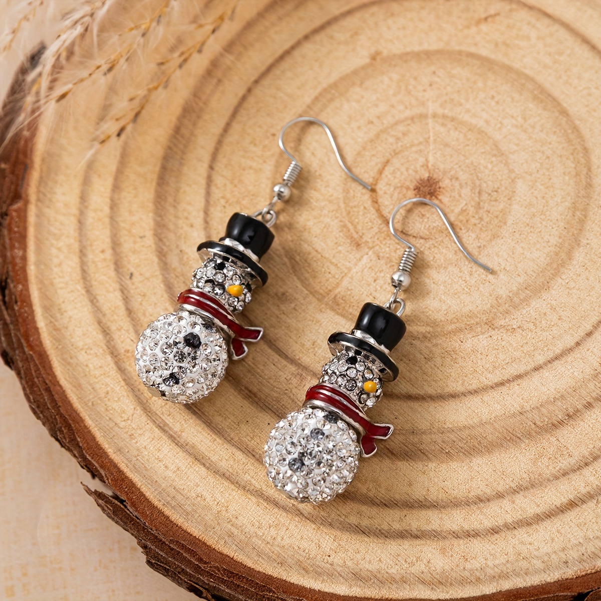     christmas snowman drop       rhinestones zinc alloy   iron ear   non               suitable     2