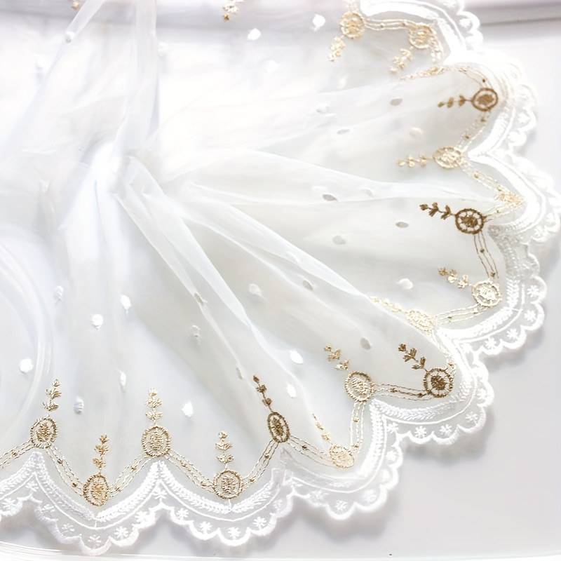 1 Yard Of Lace Trim, Golden- Decorative Mesh Lace, Diy Craft Decorative Accessory