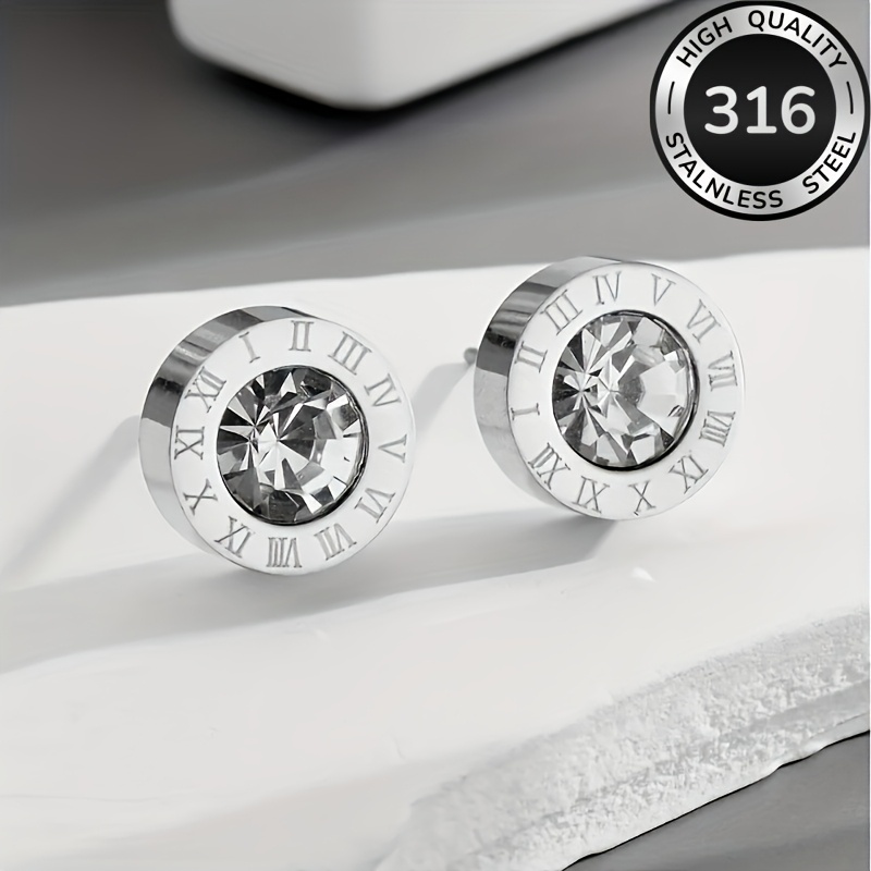 TEMU High-quality Hypoallergenic Steel Stud Earrings, 18k Golden Plated Anti-tarnish, Exquisite Comfortable All-match, Easy Elegant, Suitable For
