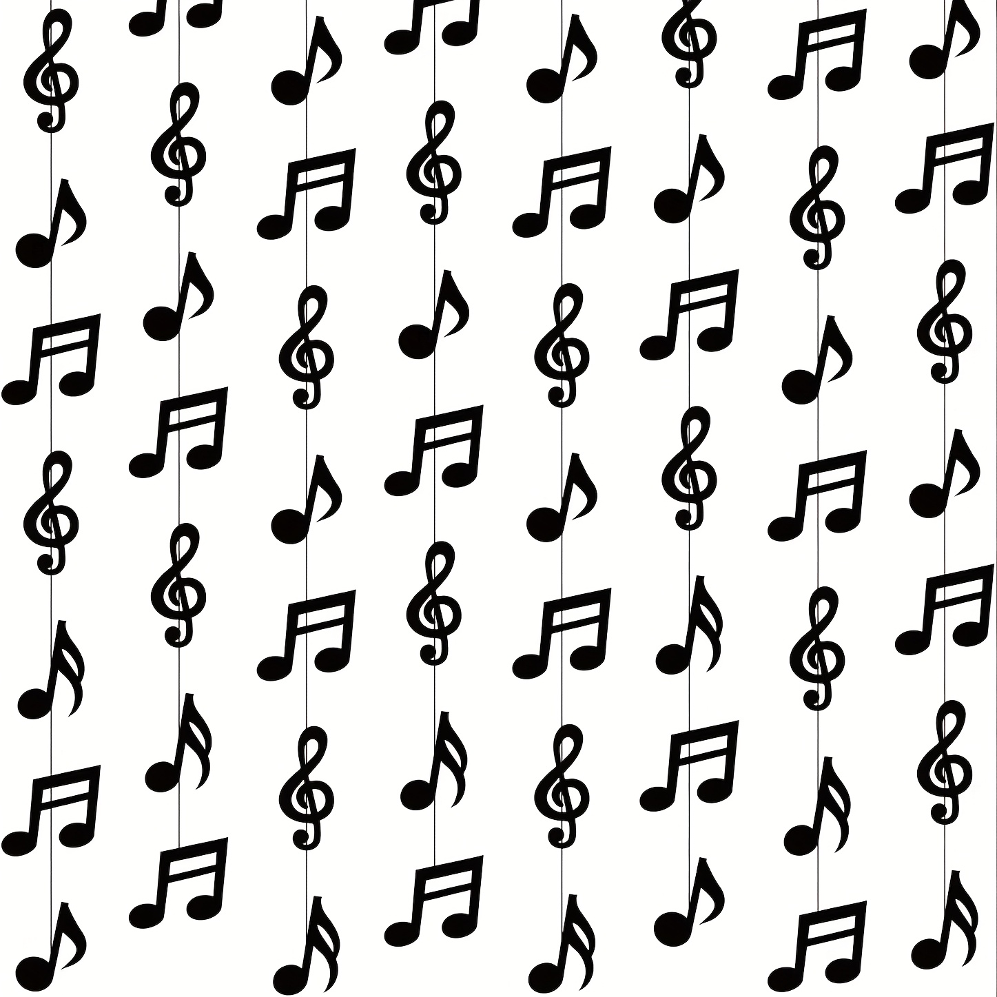 Image of 6pcs Musical Notes Hanging Decorations Music Themed Party Supplies For 1950s & 1980s Birthday Wedding Ceiling Decoration, Halloween Decorations, Christmas Decorations