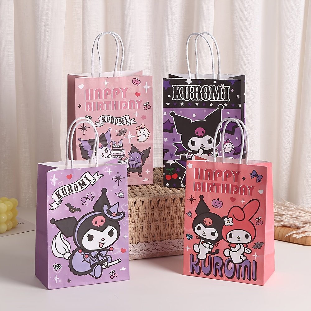 

For Kuromi-themed Sanrio Paper Tote Bag Pack Of 10, Cartoon Design For Birthday, Wedding, Bridal Shower, Housewarming Gifts, Including Christmas, Halloween, Easter, Hanukkah, Thanksgiving