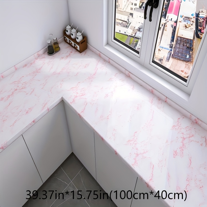 Image of 1 Roll Self-adhesive Marble Texture Wallpaper, Waterproof And Removable Contact Paper, Suitable For Kitchen Backsplash, Bedroom, Living Room, Furniture Makeover, Easy To Peel And Stick Installation