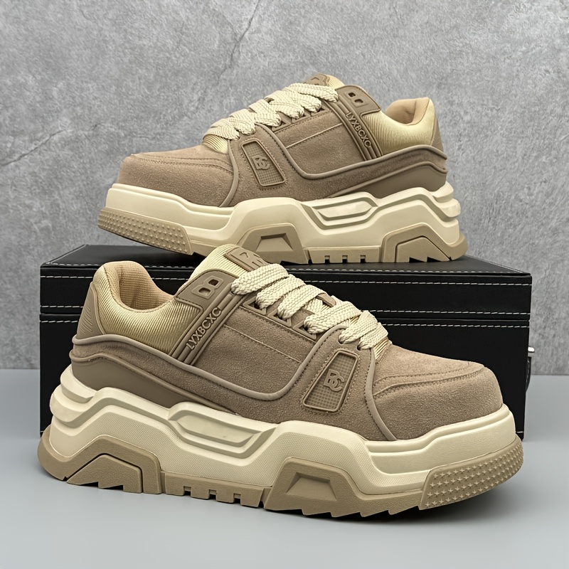 Casual Sneakers, Solid Color, Trendy and Fashionable, Non-Slip, Comfortable Dad Shoes, Versatile