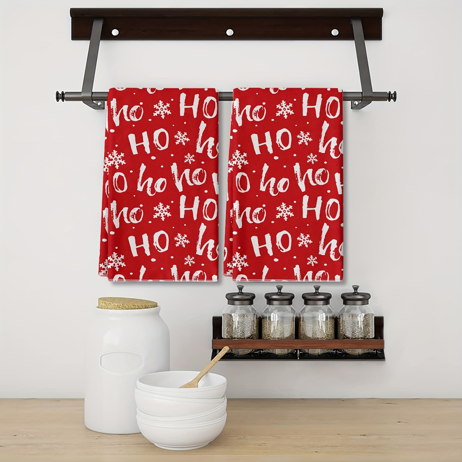 

2pcs Christmas Kitchen Towels - - Microfiber, Printed & Dish Cloths, Absorbent Tea Towels For Decor