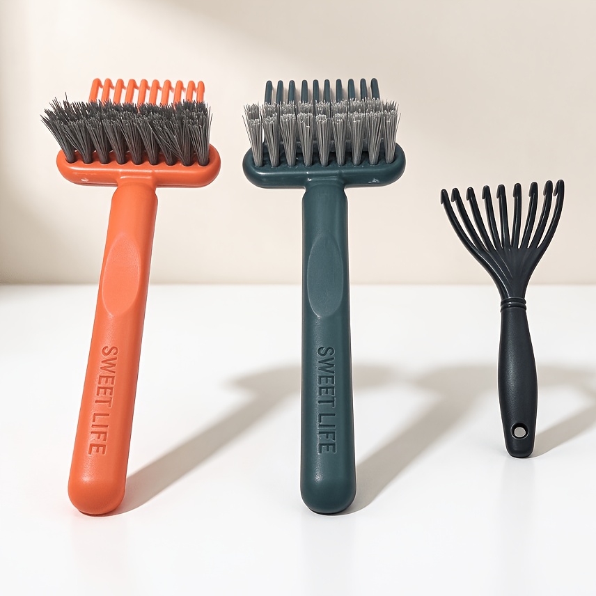 TEMU 3pcs Set Air Cushion Vent Comb Cleaning Brush, Simple Cleaning Brush, Women's Curly Hair Massage Cleaning Tool, Comb Cleaning Claw