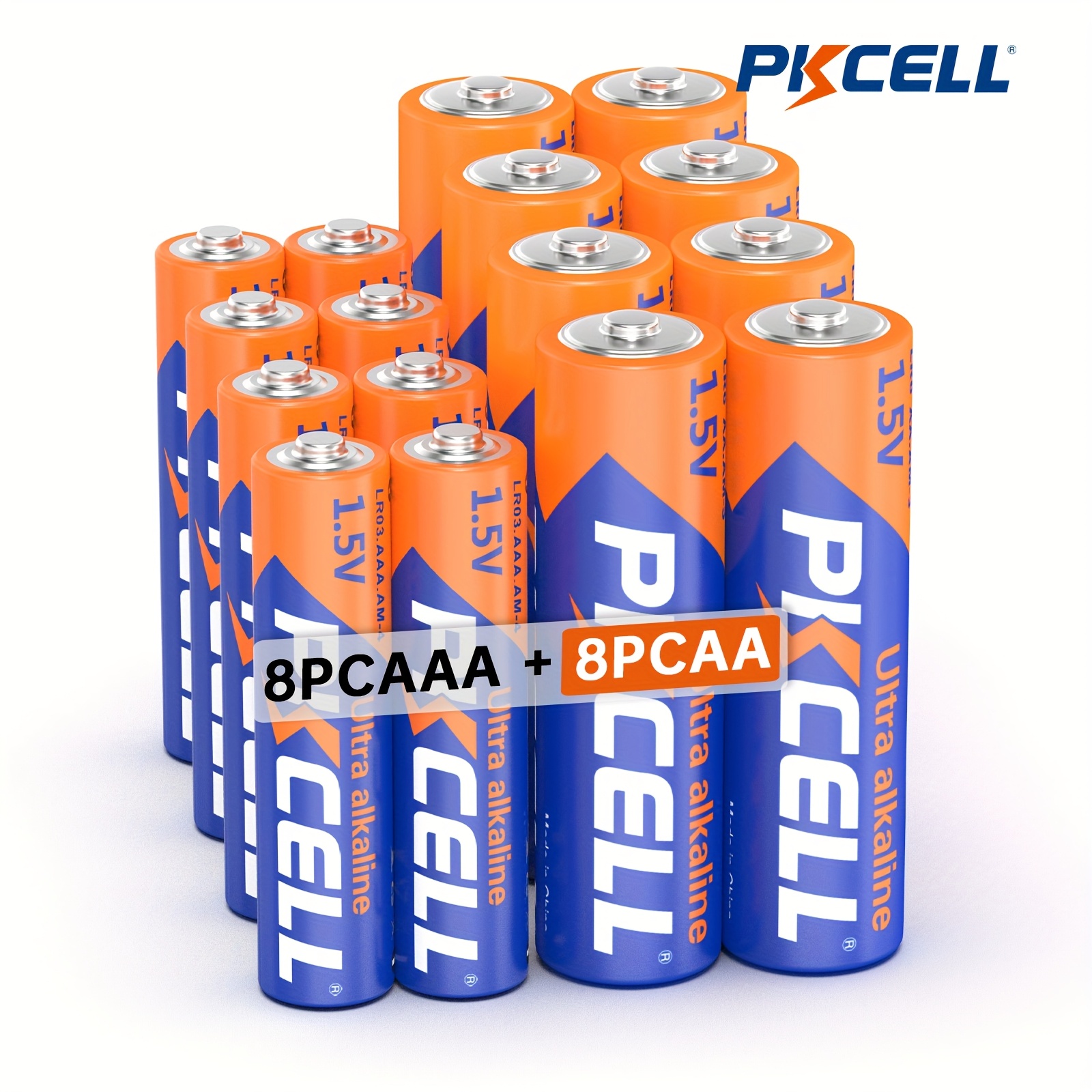 Temu Pkcell 1.5V Aa+Aaa Alkaline Battery Disposable Battery, Stable Voltage, Durable, Performance, Suitable For Remote Control, Flashlight,-image