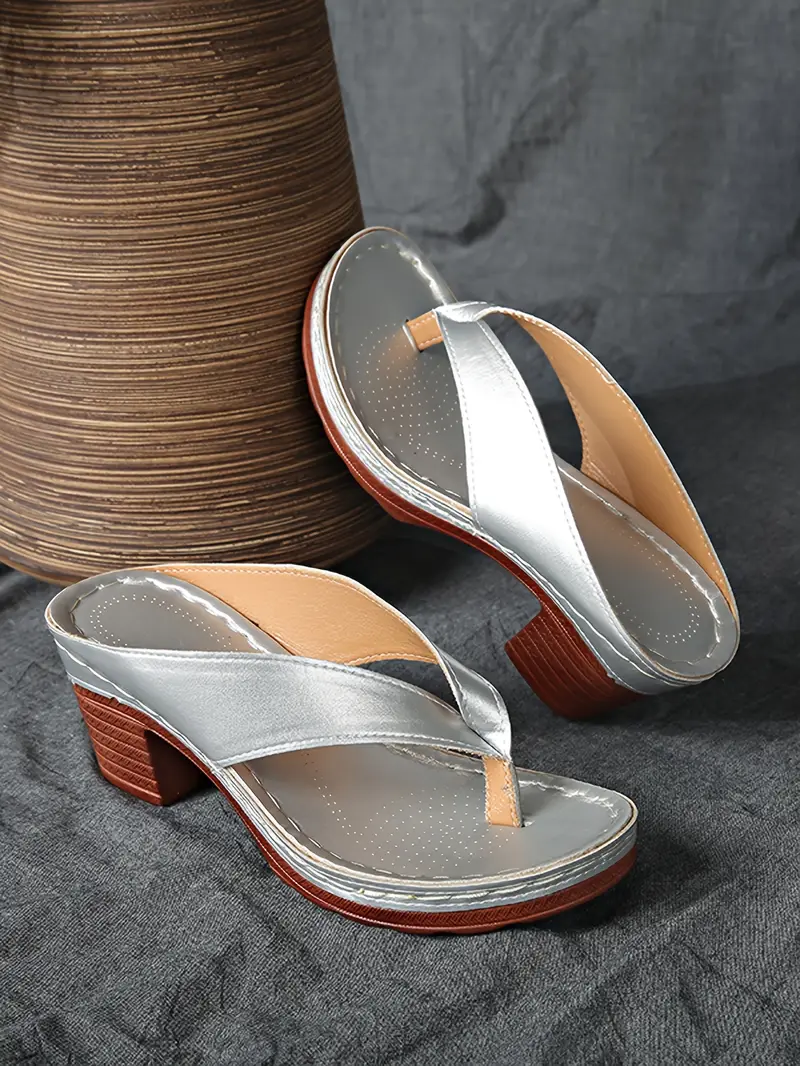 womens split toe wedge sandals slip on block heel synthetic cover upper rubber sole elegant open toe design for casual formal occasions sandals for wide feet durable insole versatile footwear stylish footwear able footwear office wear details 6