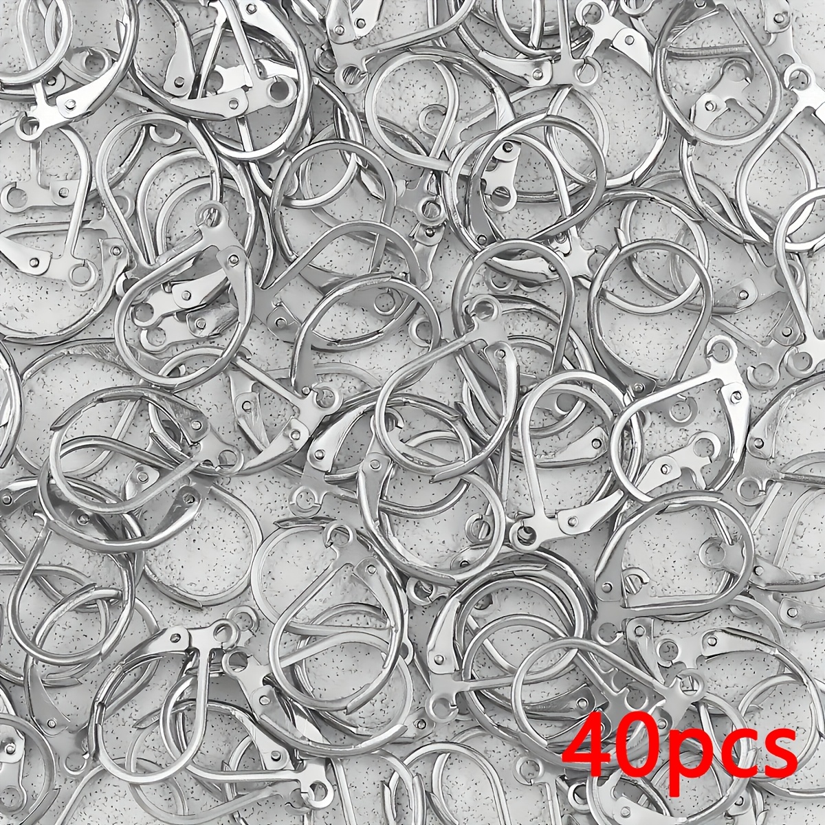 E-shop 40 Stück 10X15mm Edelstahl Französische Ohrringhaken Ohrclips für handgefertigte Ohrringe Ohrschmuck Material Zusätze