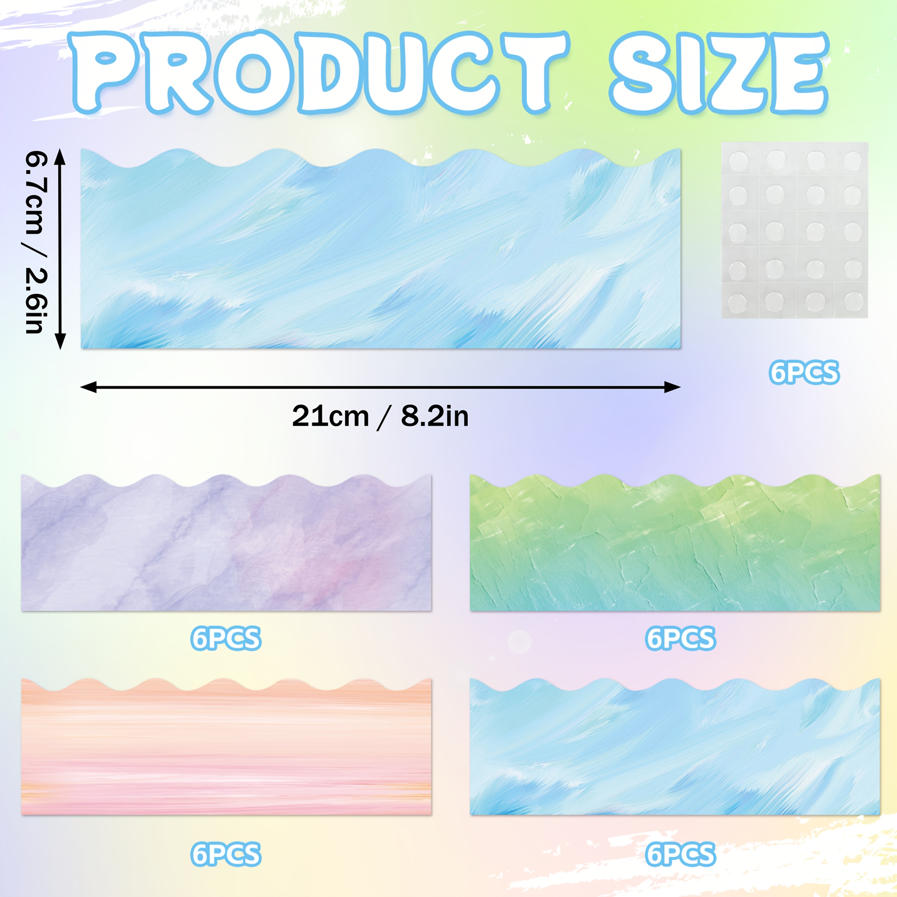 TEMU Liserés de d'affichage 24 pièces (24pcs) aux de printemps avec points de colle, conviennent pour la décoration murale de classe, bordures en