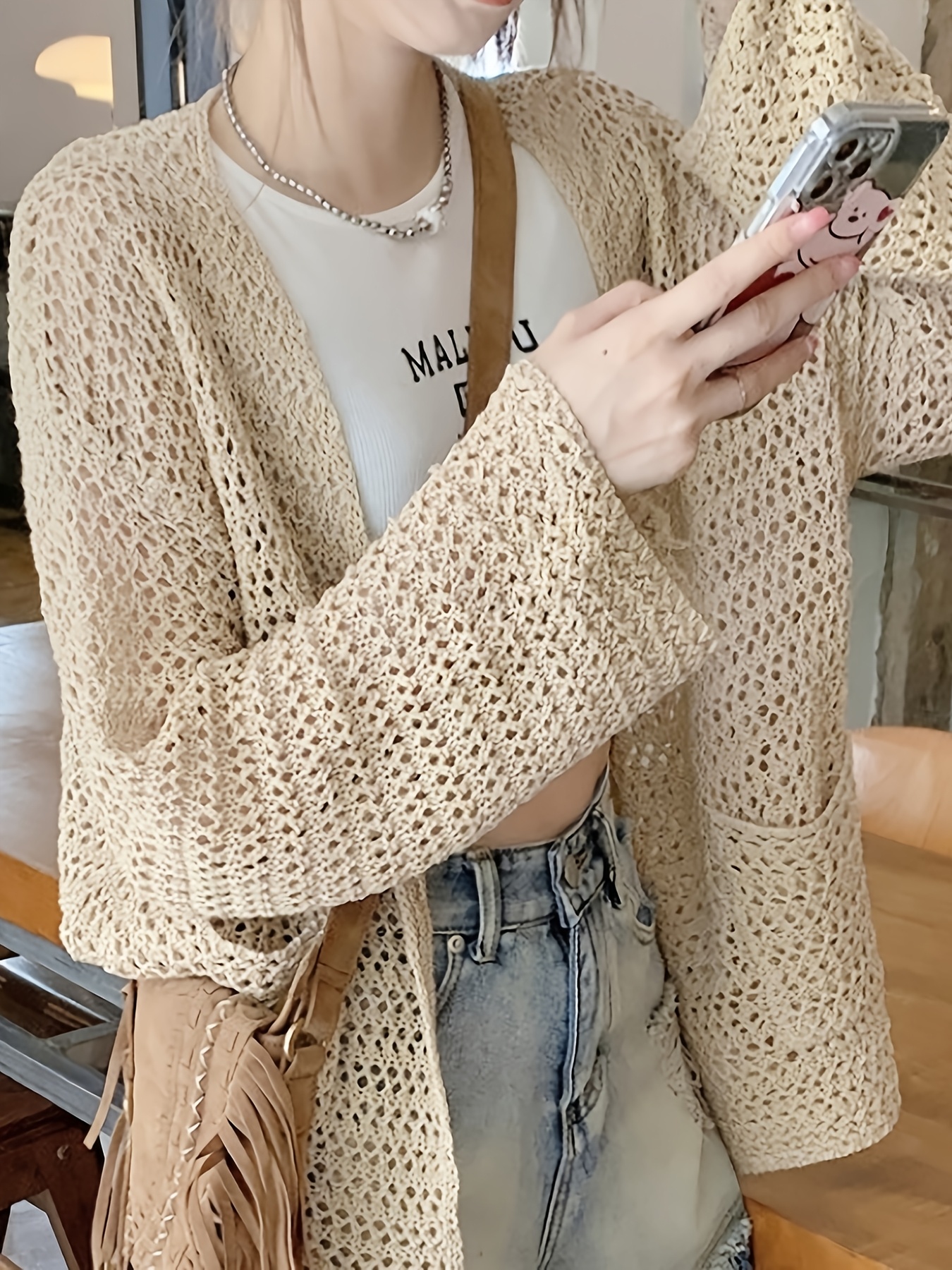 cardigan de   leve feminino - suéter   para o verão com    ,   em crochê para viagens & passeios casuais,     para camadas na  /outono, design  ,    , roupa de praia