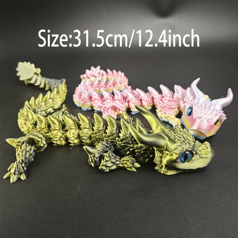 Image of Couples' Dragons Sizes: Large At 30cm/12inch And Small At 24cm/9.5inch, Perfect For Valentine's Day Or Easter Gifts. 3d Printed Collectibles Feature Adorable Random Color Dragons