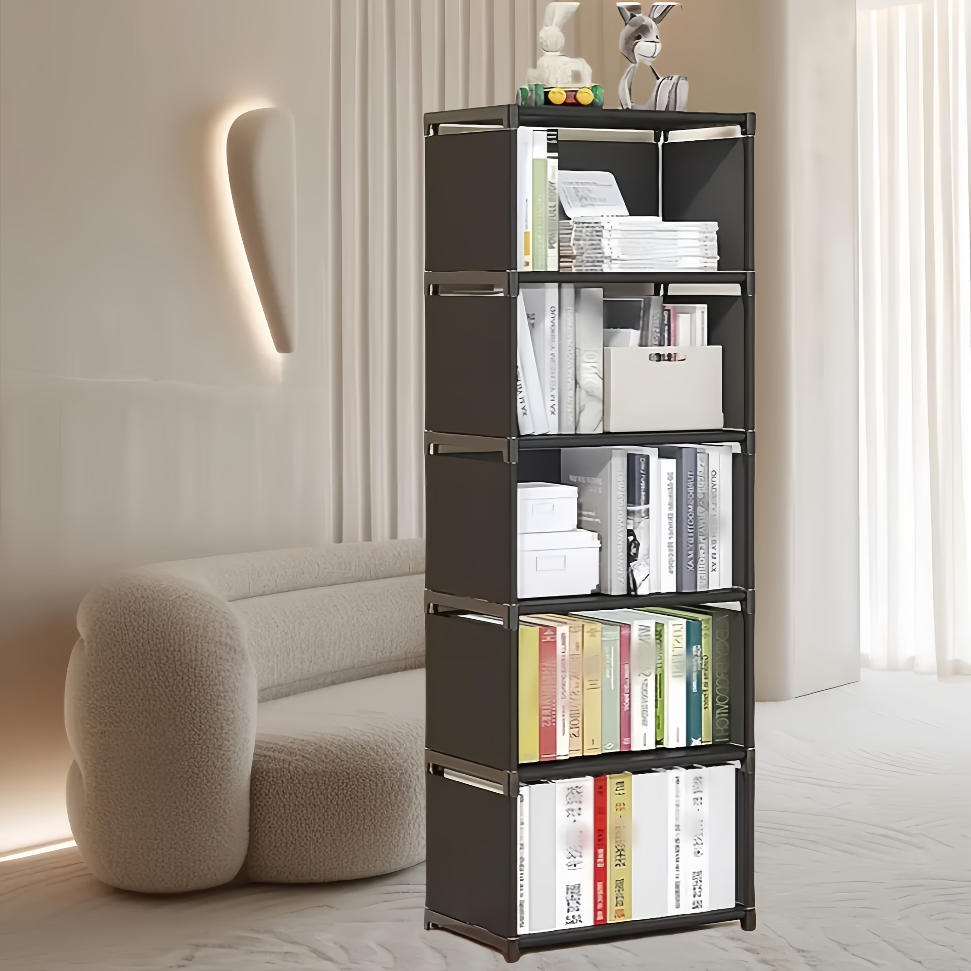 simple bookshelf for home use student small bookshelf desktop office bookcase storage rack for rental house   luggage shelf bedside bedroom   storage rack details 4