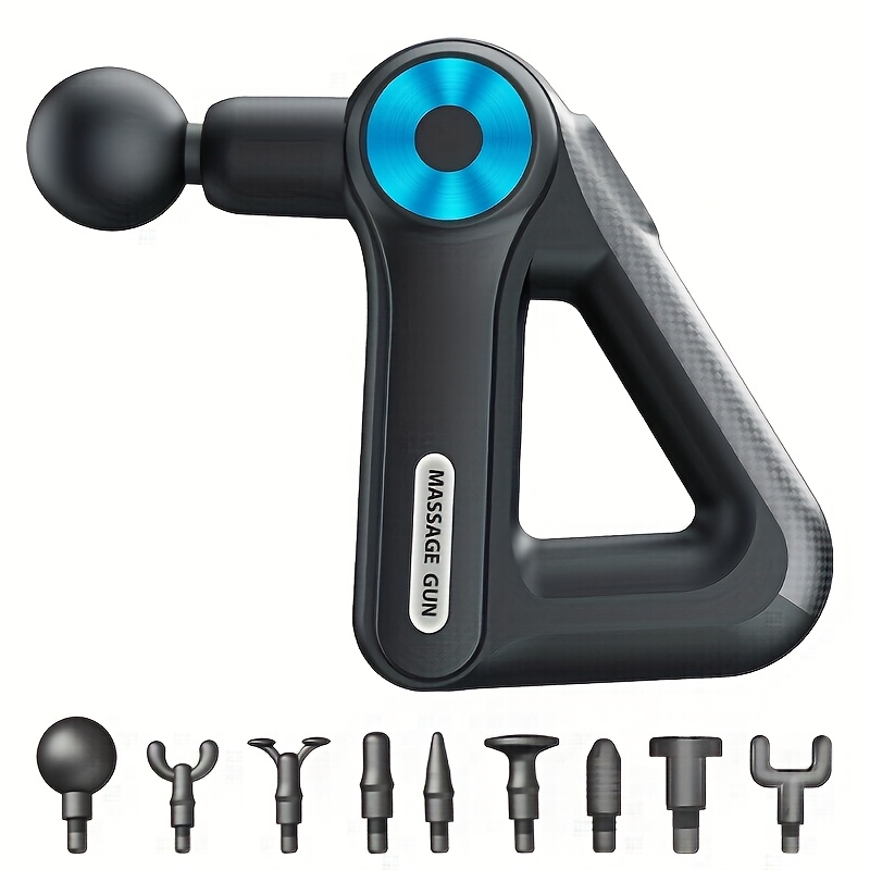 TEMU Usb Rechargeable Powerful Fascia With 9 Interchangeable Massage Heads, Muscle Massager For Full Body Use, An Ideal Gift For Day, Father's Day,