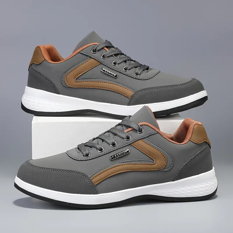 mens casual sneakers versatile running skateboard shoes with lace up closure eva tpr sole details 0