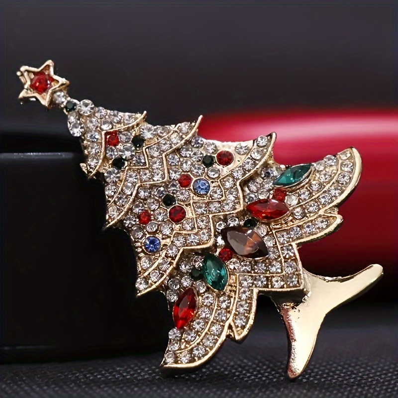 TEMU Broche originale sur le thème de Noël avec un motif d'arbre, idéale pour hommes et femmes comme accessoire stylé