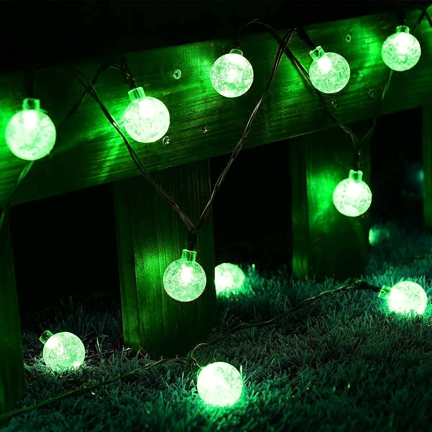 Image of 1 Set Of Led Small Bubble Ball Light String, , With 8 Lighting , Suitable For Halloween Outdoor Camping And Garden Celebrations, Parties, Day, Christmas, Weddings And Birthdays