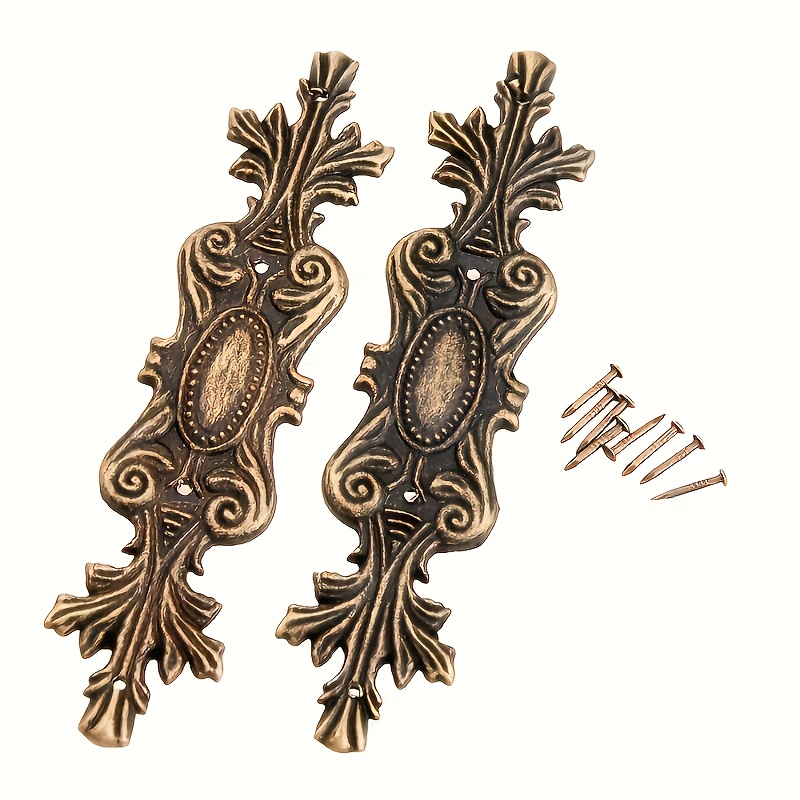 E-shop 2 Stück Dekorative Eckhalterungen Retro Applikation Antikes Bronze Schuhfächer Bein- Möbelbefestigungen Zubehör 10cm