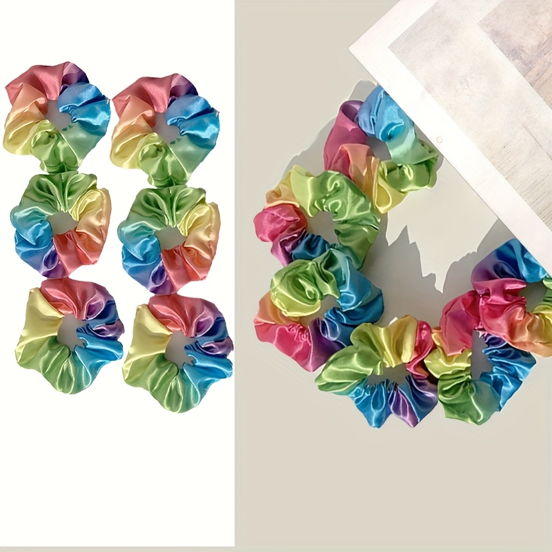 TEMU 12pcs - Colorful Y2k Hair Ties - Hair Ties For Women - Solid Color Hair Ties Ponytail Hair Ties - Fashion Hair Accessories, Hair Care Low