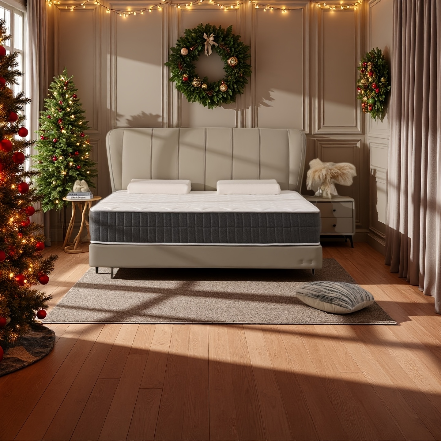 TEMU Valentine's Day Mattress | 20/25cm Thick, 7-zone Ergonomic Support, Medium Firm, , , Vacuum Packed For Easy Setup, Luxurious Bedroom