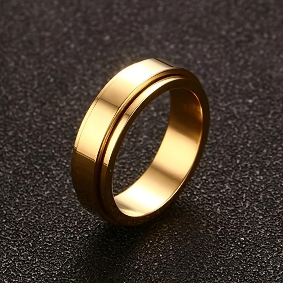 1pc personalized custom engraved 304 stainless steel ring rotating name date message ring for men women minimalist unisex jewelry gift for anniversary birthday graduation valentines day fathers mothers day durable everyday party wear anniversary present sleek design elegant craftsmanship fashion lovers birthday present modern accessory highquality metal fashionconscious buyers Product details 4