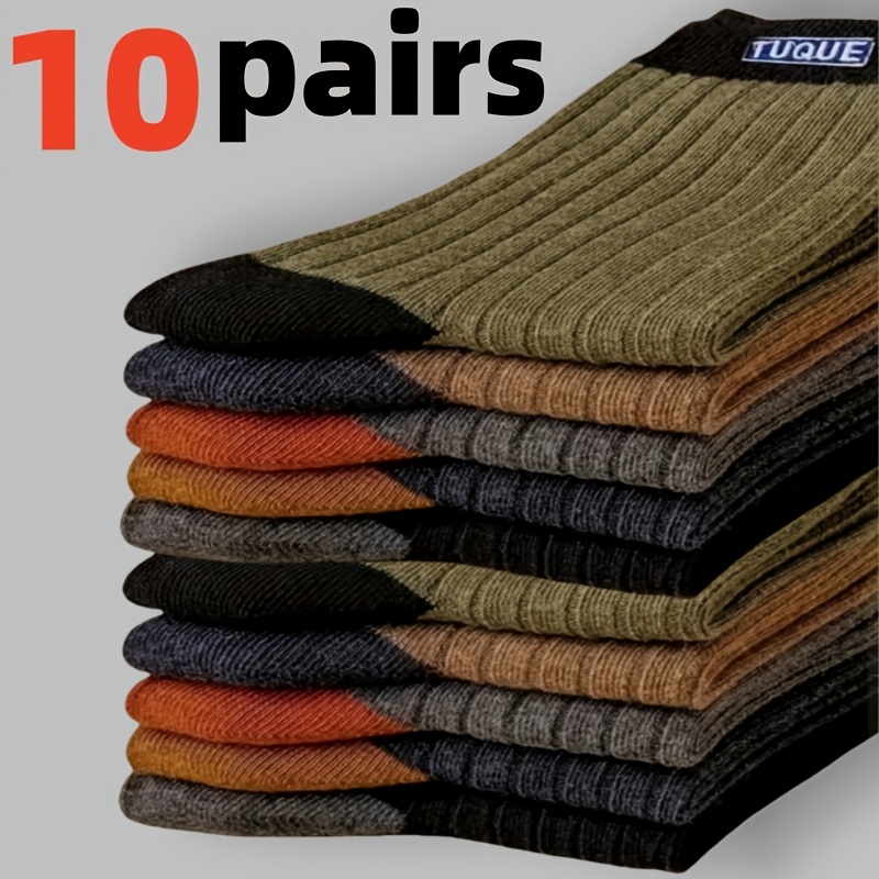 E-shop 5/10 Paar Herren-Buchstaben-Waden-Socken, atmungsaktiv schweißabsorbierend für alle Jahreszeiten, Business-Socken, Herren-Crew-Socken,