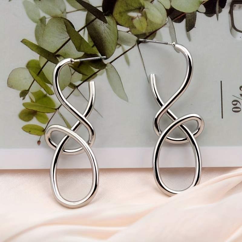 Image of Pair Of Elegant Golden-tone Knotted Hoop Earrings – Minimalist Handmade Alloy Jewelry For Women, Perfect For Casual Attire Or Parties, Everyday Jewelry | | Handcrafted Earrings