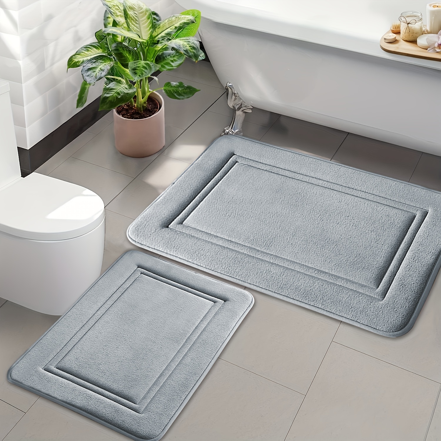 2pcs Set Of Anti-slip Mats, Ultra-slip Ultra-absorbent Bathroom Mat Set, Door Mat Bathroom Mat Laundry Room Mat