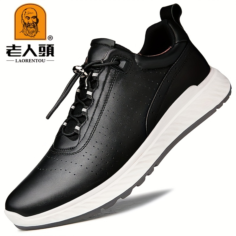 

Laorentou Men's Casual Slip-on Sneakers: Black, Breathable, Low Top, Rubber Soles, Pu , Spring/summer