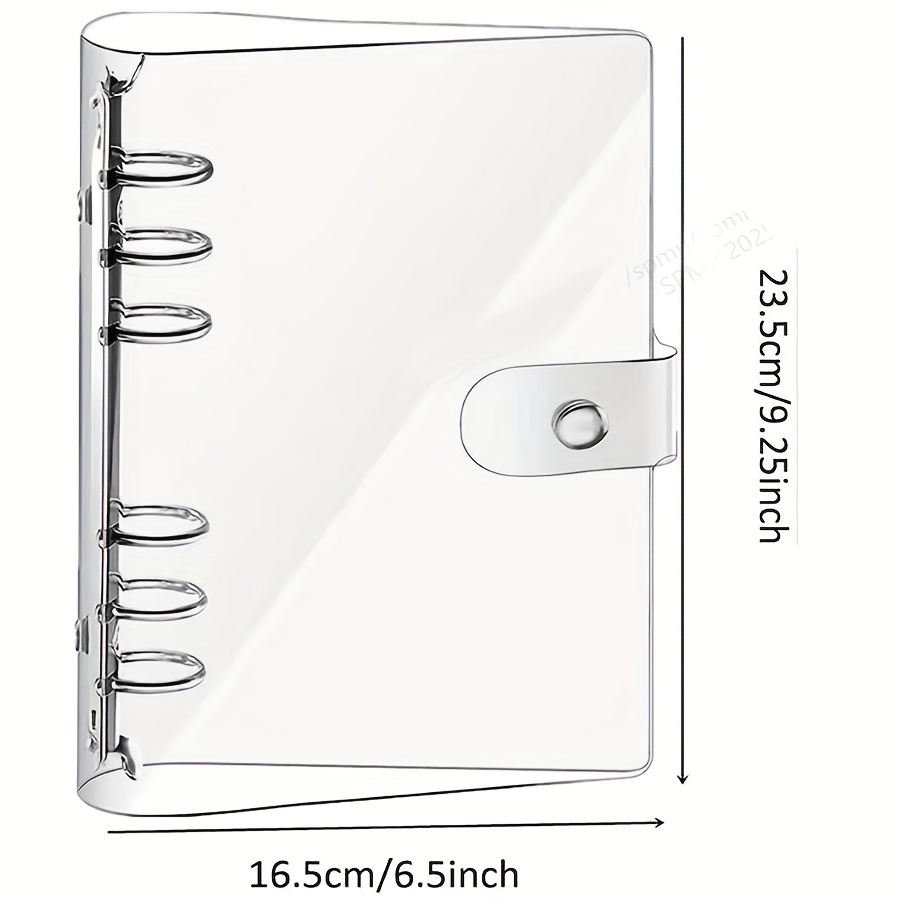 Capa Transparente para Dossiê A5/A6/A7, Pasta para Caderno de Folhas Soltas com 6 Furos em PVC, Diário de Jornal