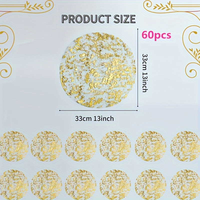 60/120pcs Round Placemats - Luxurious Metallic Table Mats For Elegant Parties, Weddings & Banquets